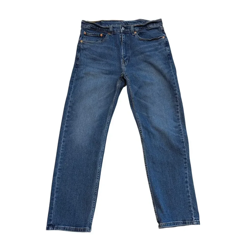 Levis 505 Dad Jeans Mens Sz 34x30 (32x29) Blue Regular Fit Straight Leg Stretch